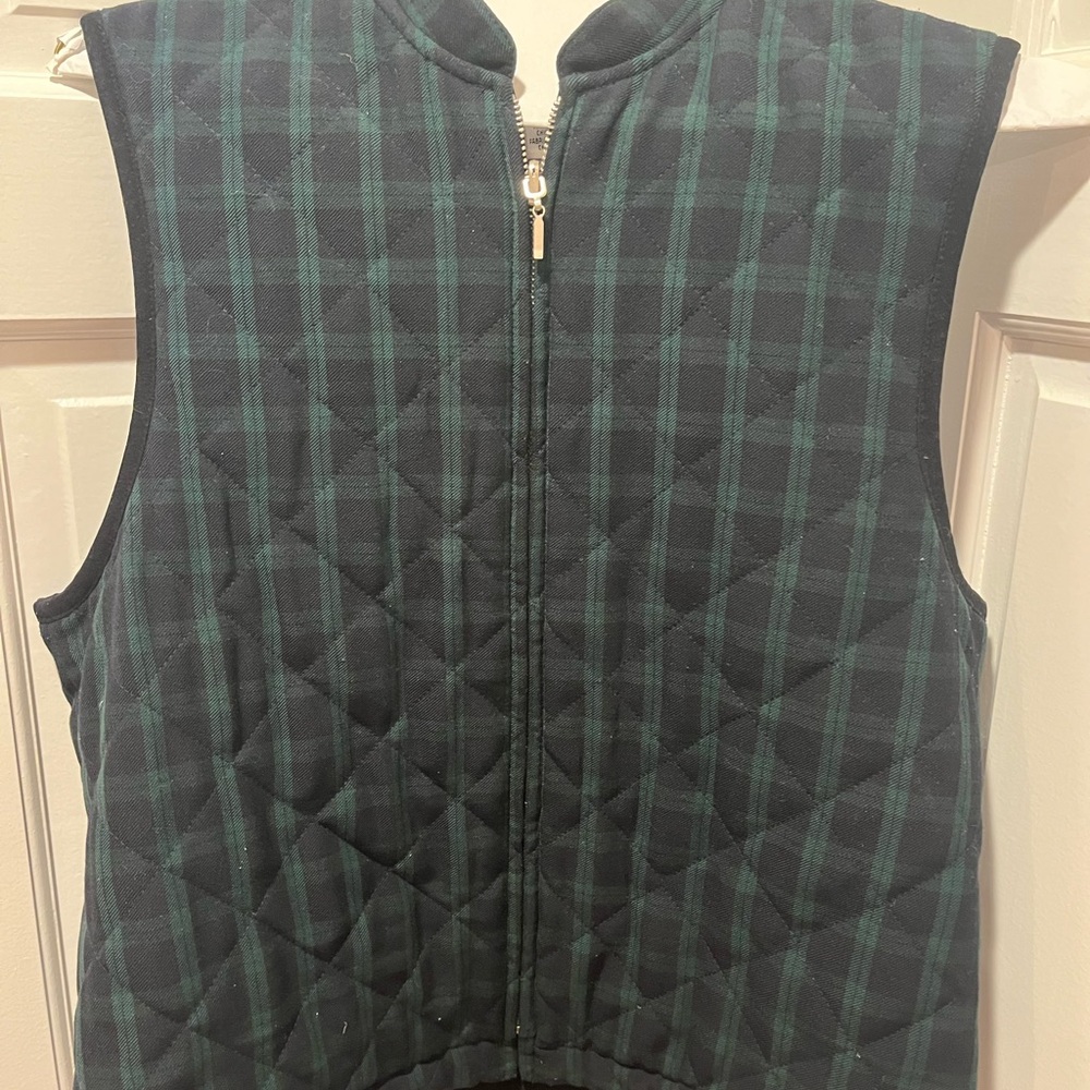 Talbots Plaid Quilted Vest